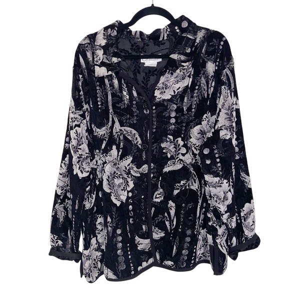 dressbarn Jackets & Blazers - Dressbarn Jacket Womens Plus Size 24 Reversible Tapestry Floral Brocade Artsy
